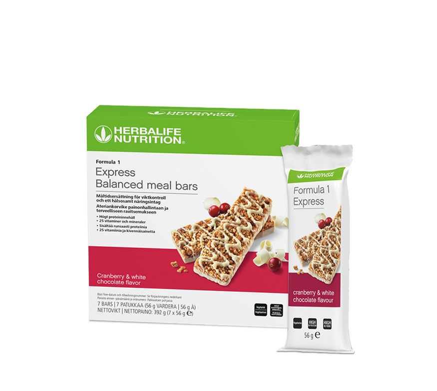 Formula 1 Express Balanced meal bars Cranberry and white chocolate (7 bars)